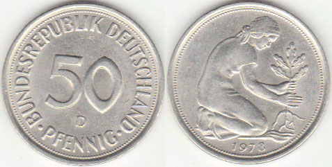 1978 D Germany 50 Pfennig (Unc) A005442